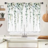 Linen kitchen curtains