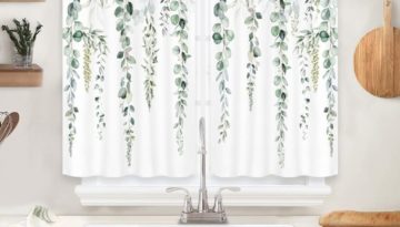 Linen kitchen curtains