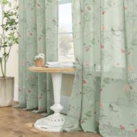 green color cottage curtains