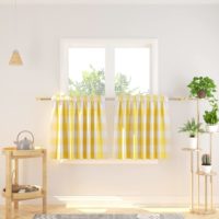 yellow and white gingham curtains