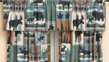 rustic moose valance curtain in different colors