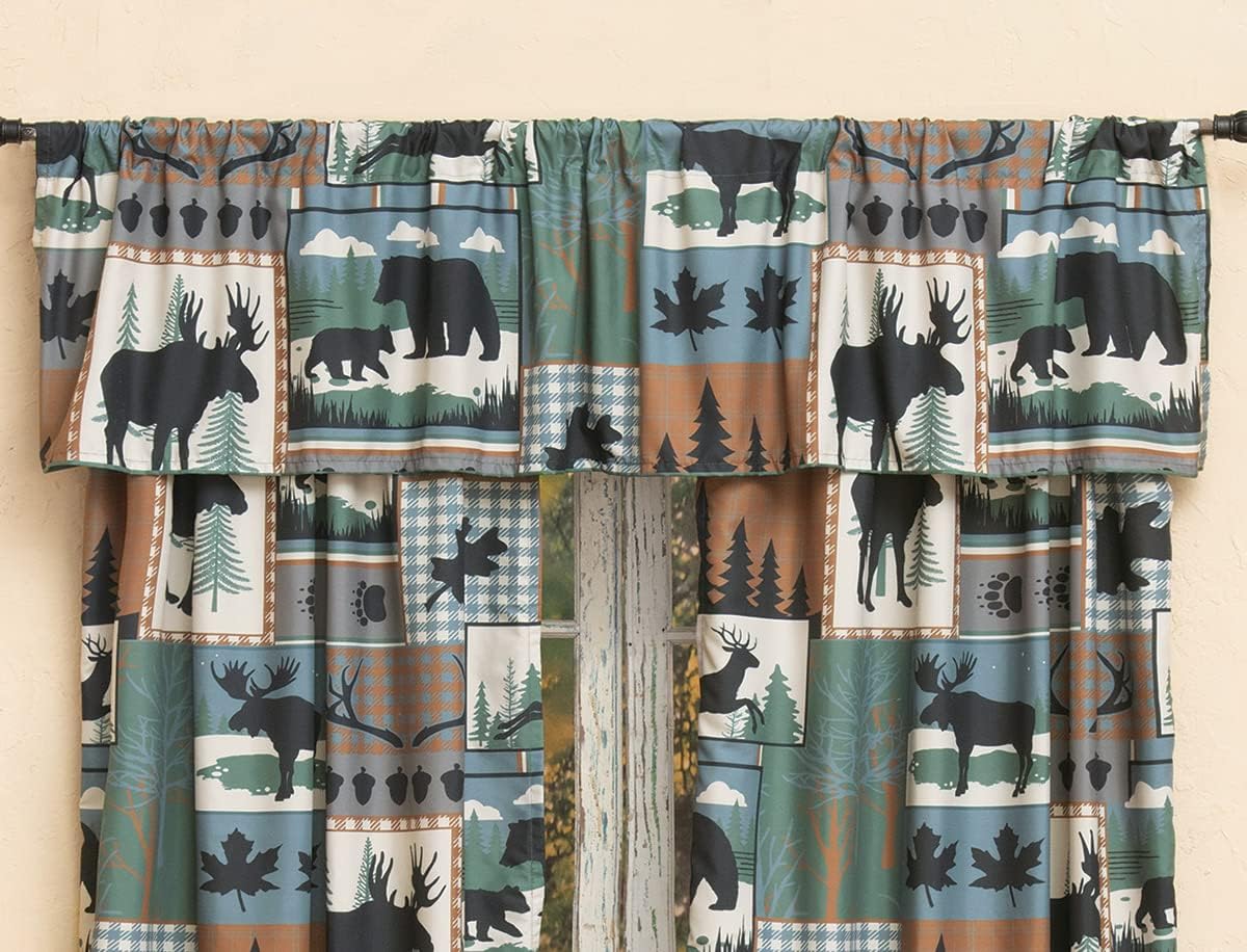 rustic moose valance curtain in different colors