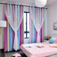 tulle overlay star cut out blackout curtains