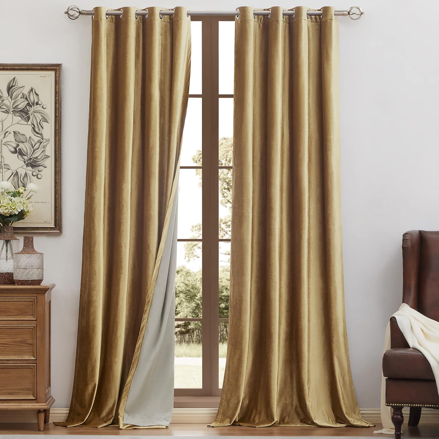 Ivory-Gold-Blackout-Velvet-Window-Curtains