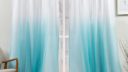 white and aqua ombre blackout curtains