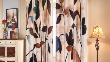 black and brown floral curtains