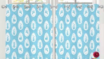 blue easter kitchen curtains