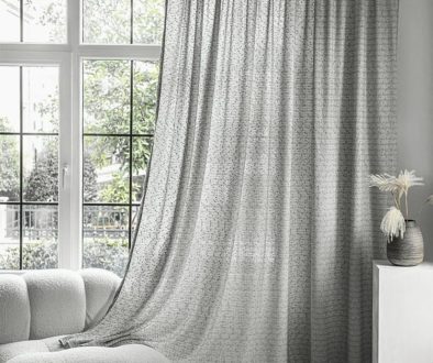 light grey textured curtains